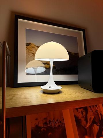 Retro mushroom lamp draadloos met transparante kap &dimbaar  beschikbaar voor biedingen