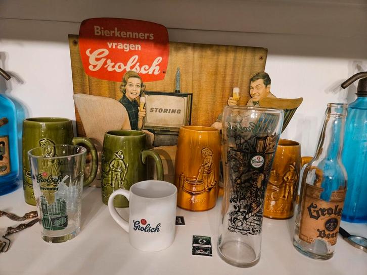 Grolsch glazen pullen flessen, Verzamelen, Glas en Borrelglaasjes, Zo goed als nieuw, Bierglas, Ophalen of Verzenden