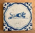 Delfts blauwe tegel antiek hond heel oud! Zeldzaam, Antiek en Kunst, Ophalen of Verzenden