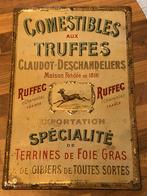 Antiek blikken reclamebord truffels geen emaille bord, Ophalen of Verzenden, Gebruikt, Reclamebord