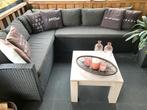 Hoekbank incl. kussens en 2 tafeltjes, Tuin en Terras, Tuinbanken, Ophalen, Gebruikt, Overige materialen