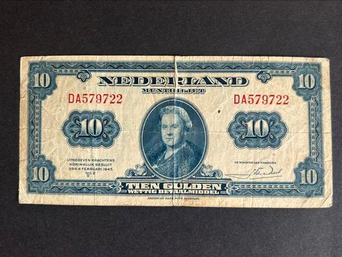 10 Gulden Muntbiljet, 1943, Postzegels en Munten, Bankbiljetten | Nederland, 10 gulden, Ophalen of Verzenden