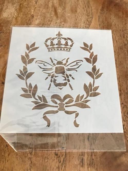 Bij kroon strik stencil van plastic sjabloon, Hobby en Vrije tijd, Schilderen, Nieuw, Overige typen, Ophalen of Verzenden