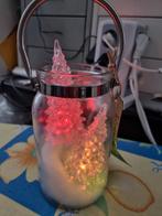 Glazen pot met 2 verlichte kerstboompjes, Diversen, Kerst, Ophalen, Zo goed als nieuw