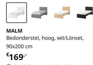 Ikea Malm Wit houten bedframe 90x200 - afbeelding 7