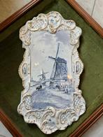 Antieke grote handgeschilderde plaquette: molen 1904, Ophalen of Verzenden