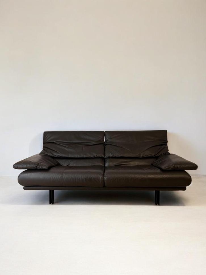 Bruine leren Alanda sofa Paolo Piva B&B Italia vintagedesign, Huis en Inrichting, Banken | Bankstellen, Zo goed als nieuw, Rechte bank