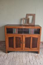 Prachtig antiek eiken houten Art Deco dressoir, vitrinekast.