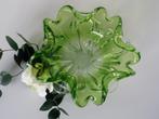 Murano Schaal glas, groen, jaren 70, Ophalen, Rond, Glas
