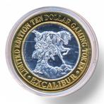 Las Vegas 10 Dollar Gaming Token Zilver Excalibur (1), Postzegels en Munten, Ophalen of Verzenden, Zilver, Buitenland