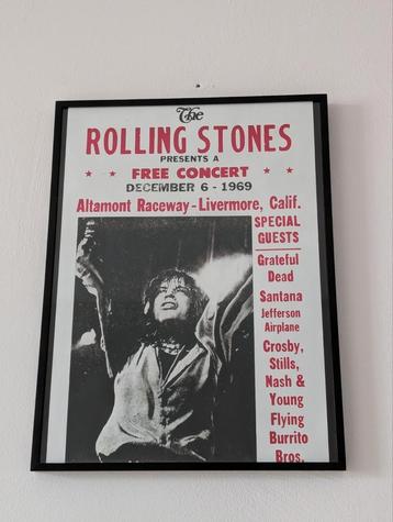 Rolling Stones Concert Affiche Ingelijst beschikbaar voor biedingen