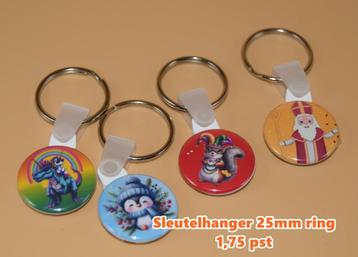 sleutelhanger met flatbutton in div soorten 1,75 pst  beschikbaar voor biedingen