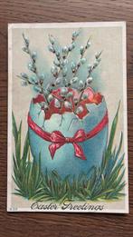 Paasei, gevuld met takken (katjes). Reliëfkaart, Ophalen of Verzenden, Voor 1920, Gelopen