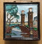 Cloisonné Tegel met Landschap, Ophalen