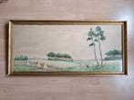 Groot aquarel achter glas.Van de bekende J. van de Venne., Antiek en Kunst, Kunst | Schilderijen | Klassiek, Ophalen of Verzenden