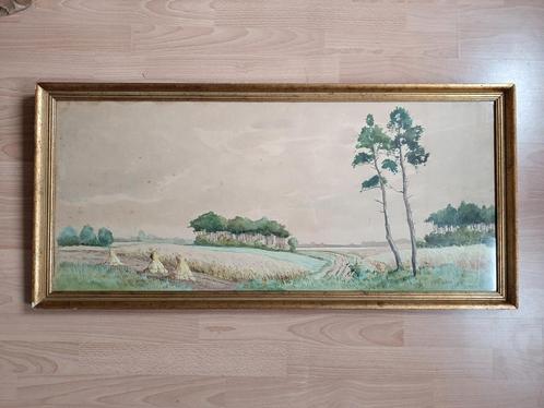 Groot aquarel achter glas.Van de bekende J. van de Venne., Antiek en Kunst, Kunst | Schilderijen | Klassiek, Ophalen of Verzenden