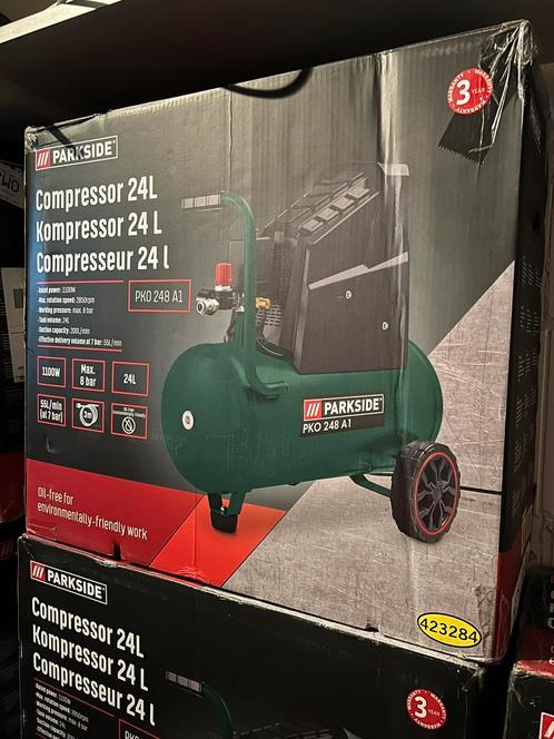 Parkside compressor + 10m luchtslang!!, Doe-het-zelf en Verbouw, Compressors, Nieuw, 6 tot 10 bar, Minder dan 25 liter, Olievrij