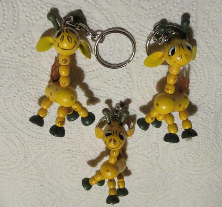 3x Sleutelhanger Giraf met beweegbare hals en poten, Verzamelen, Sleutelhangers, Nieuw, Dier of Natuur, Verzenden