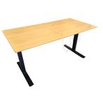 Elektrisch Zit Sta Bureau Zwart Beuken 160 x 80, Ophalen of Verzenden, Elektrisch, Gebruikt, Stabureau