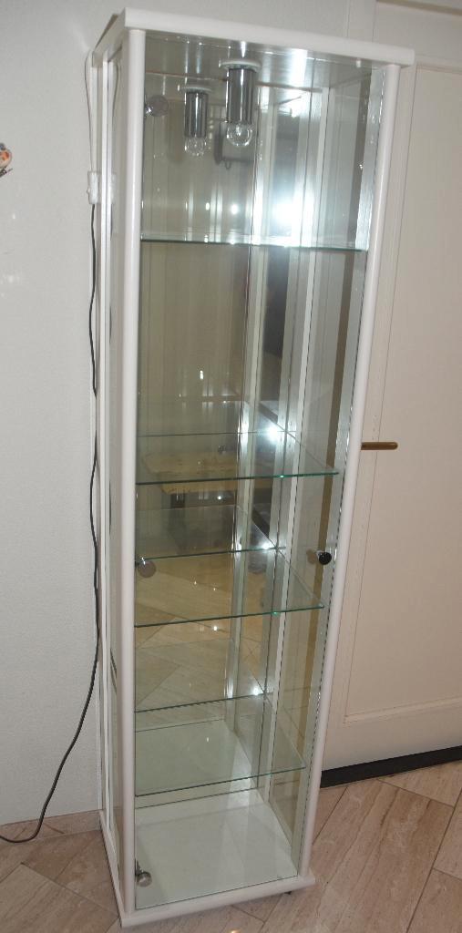 Vitrinekast met 5 niveaus + ingebouwde verlichting 182x45, Huis en Inrichting, Kasten | Vitrinekasten, Zo goed als nieuw, 150 tot 200 cm