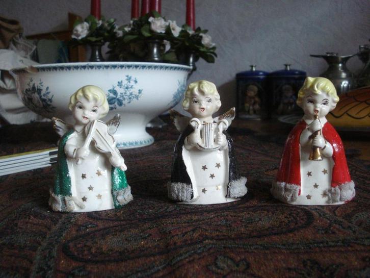 setje van 2 zeer mooie antieke porseleinen engeltjes, Antiek en Kunst, Antiek | Religie, Ophalen of Verzenden