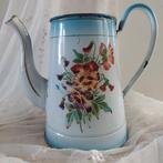 Oude Franse gebloemde emaille kan viooltjes, Antiek en Kunst, Antiek | Emaille, Ophalen of Verzenden