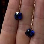 oorbellen 18K geelgoud  saffier, Hangers, Blauw, Nieuw, Ophalen of Verzenden