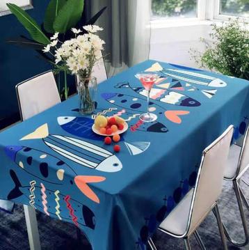 Blauw Nordic Vissen Tafelkleed / Tafellaken Tafel Kleed beschikbaar voor biedingen