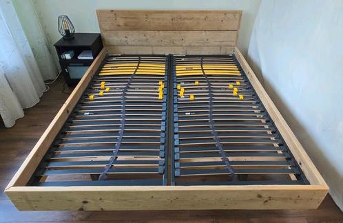 Steigerhouten tweepersoonsbed 160x200cm, Huis en Inrichting, Slaapkamer | Bedden, Gebruikt, Tweepersoons, 160 cm, 200 cm, Steigerhout
