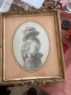 Franse modeprent in lijst, Antiek en Kunst, Ophalen of Verzenden