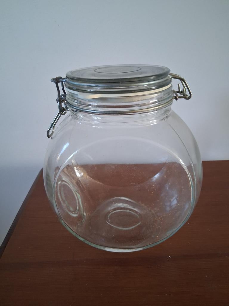 Glazen pot met klemdeksel voorraad pot, Ophalen of Verzenden, Glas, Pot, Bus of Blik