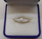 Zilveren ring met steentjes maat 17.75 nr.1302, Verzenden, Zo goed als nieuw, 17 tot 18, Dame