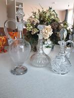 Set van 3 kristallen karaffen., Gebruikt, Overige kleuren, Ophalen of Verzenden, Glas