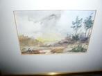 aquarel bos landschap Ton Pape 27x22cm (13x9) XS2, Ophalen of Verzenden