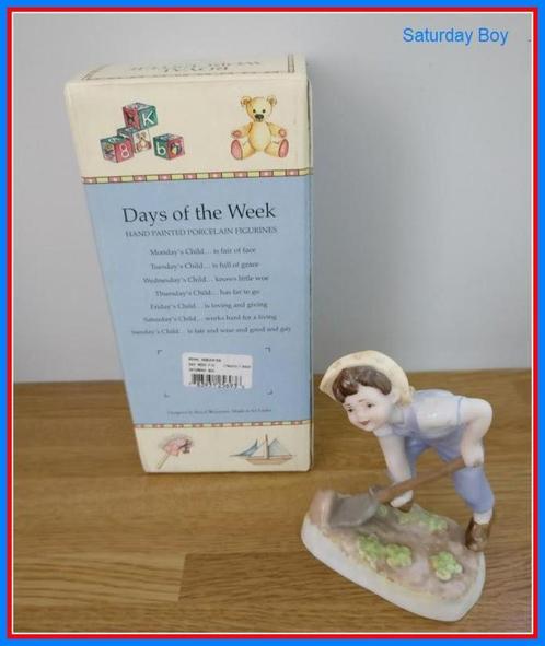 Royal Worcester Days of the week "Saturday Boy" (Zaterdag), Verzamelen, Beelden en Beeldjes, Nieuw, Mens, Ophalen of Verzenden