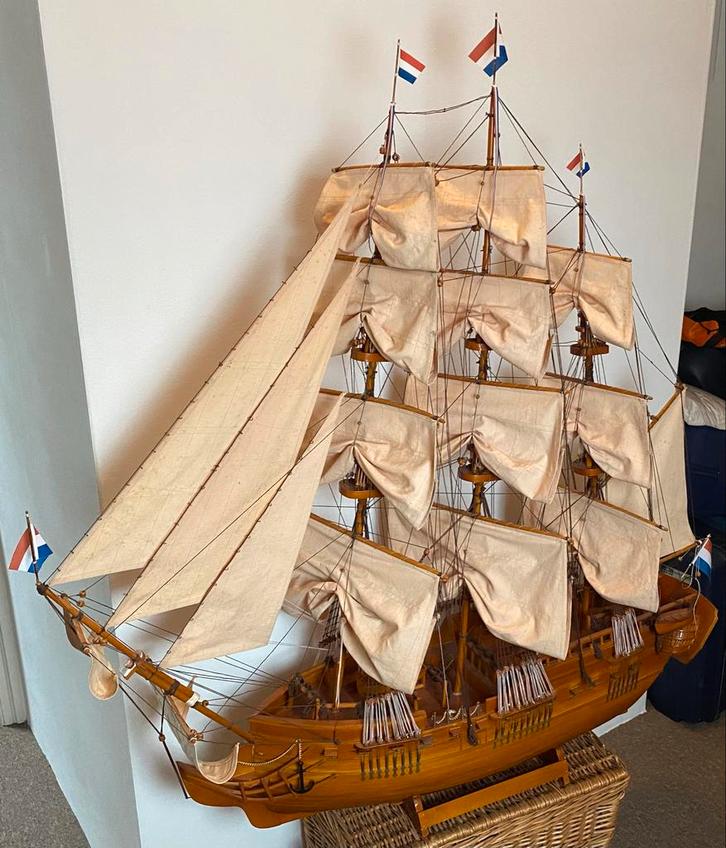 Zeer mooi en groot houten modelschip, Hobby en Vrije tijd, Modelbouw | Boten en Schepen, Gebruikt, Groter dan 1:32, Overige merken