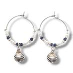 Luclo Arts Zilveren Creolen met Schelp - Summer 2025 #40, Overige materialen, Hangers, Nieuw, Ophalen of Verzenden