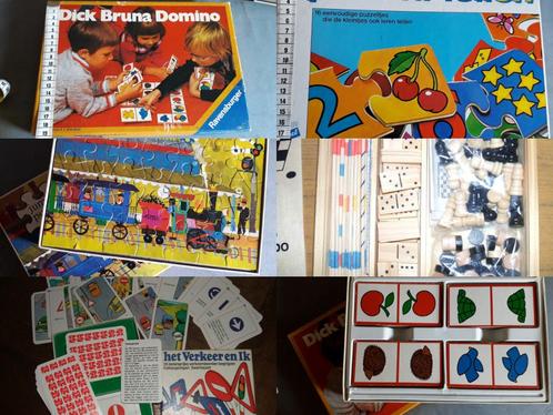 Spelletjes, Domino, leren tellen en puzzel, verkeersspel, Hobby en Vrije tijd, Gezelschapsspellen | Overige, Gebruikt, Een of twee spelers