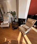 crèmekleurige leren Rolf Benz stoelen /fauteuils, Huis en Inrichting, Ophalen, Gebruikt, Minder dan 75 cm, Leer