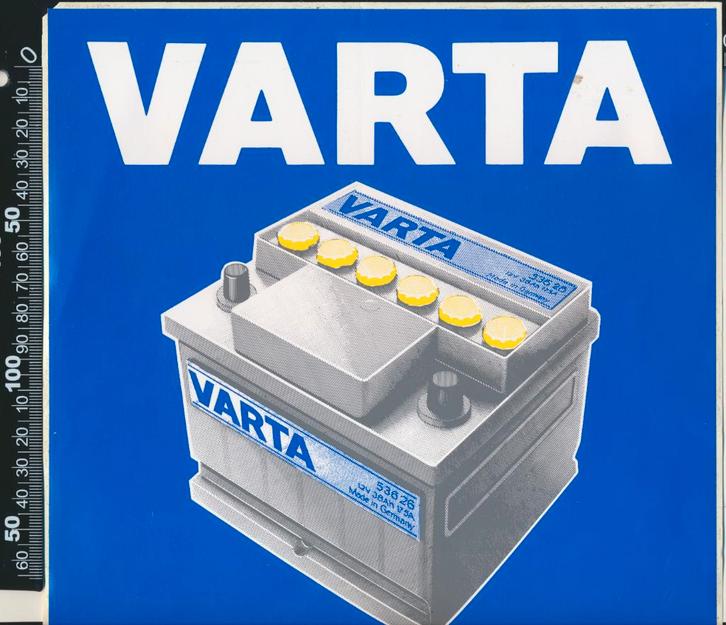 Sticker: Varta - Akku, Verzamelen, Stickers, Zo goed als nieuw, Bedrijf of Vereniging, Ophalen of Verzenden