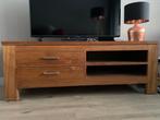 Teakhouten TV meubel met opbergruimte, Ophalen, Gebruikt, 100 tot 150 cm, Teakhout