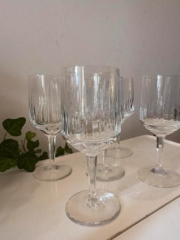 Set van 5 kristallen voetglazen jaren 60 beschikbaar voor biedingen