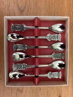 Set van 6 verzilverde Hollandse theelepeltjes Speculum Plate, Antiek en Kunst, Antiek | Bestek, Ophalen