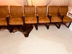 6 x leren industriële stoelen cognac als nieuw, Huis en Inrichting, Stoelen, Ophalen of Verzenden, Zo goed als nieuw, Bruin, Leer
