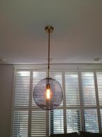 Industriële glazen plafondlamp, Huis en Inrichting, Lampen | Plafondlampen, Ophalen, Gebruikt, Glas, Industrieel