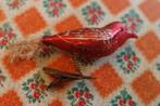 Oude rood kerst vogeltje, Ophalen of Verzenden, Gebruikt