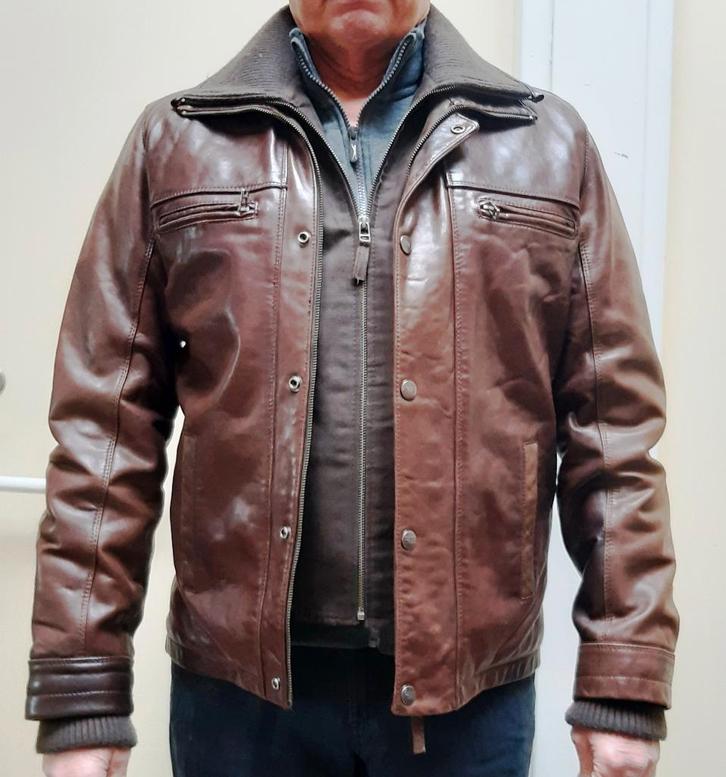 Sportief degelijk River Woods bruin leren herfst jack jas, Kleding | Heren, Jassen | Winter, Zo goed als nieuw, Maat 48/50 (M)