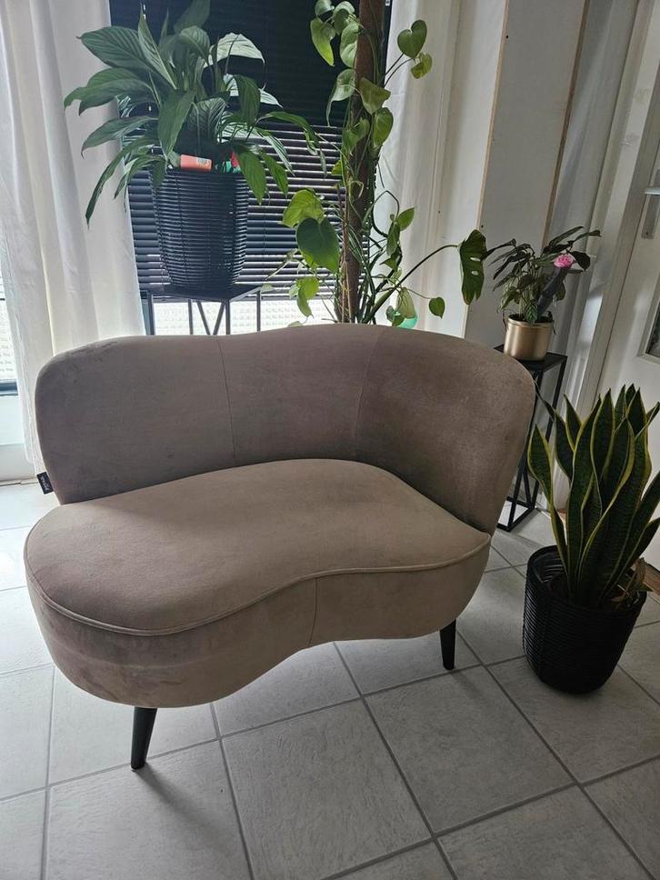 Woood lounge fauteuil sara rechts khaki, Huis en Inrichting, Banken | Sofa's en Chaises Longues, Zo goed als nieuw, Tweepersoons