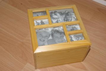 Houten opbergkistje / fotolijstje. beschikbaar voor biedingen