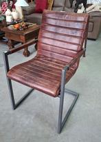 Leren vintage stoel bruin jaren'70, Huis en Inrichting, Stoelen, Ophalen, Gebruikt, Bruin, Jaren '70
